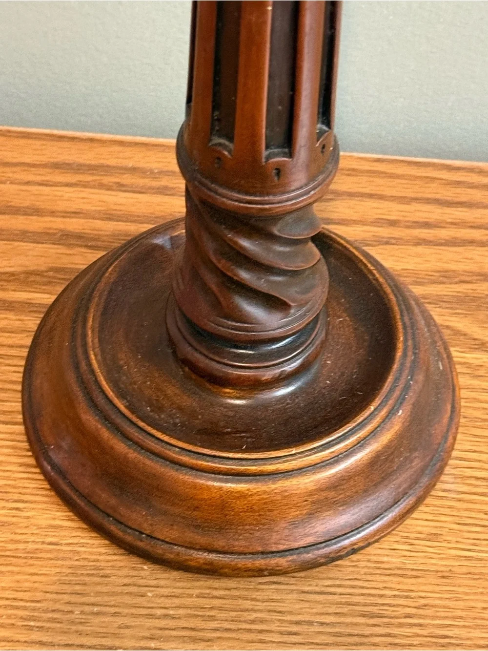 Vintage Theodore Alexander Signed Numbered Candlestick Walnut Bronze